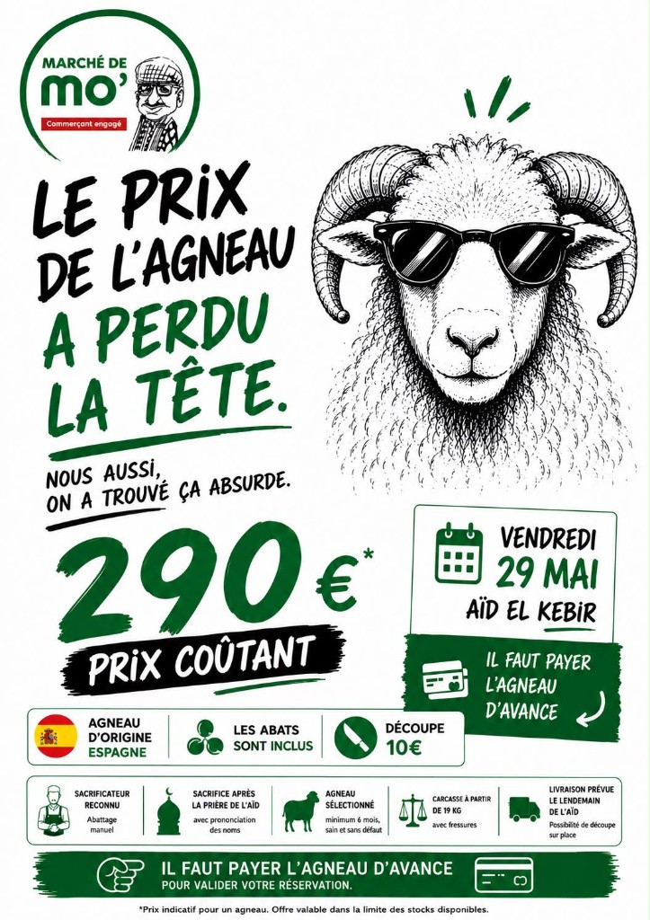 Agneau entier Aïd El Kebir